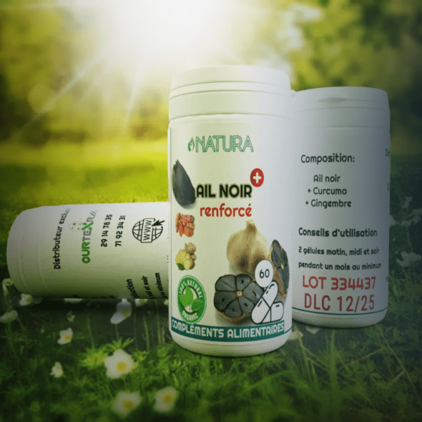 Ail Noir Renforcé avec Curcuma et Gingembre - NATURA, 60 Gélules